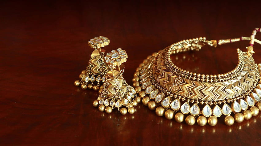 Gold Jewellery - Top Gold Jewellery Background - w 2021 r. Biżuteria ślubna, Biżuteria złota, Moda na złotą biżuterię Tapeta HD