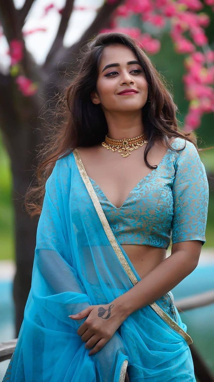 Deepti Sunaina, aktris telugu, imut wallpaper ponsel HD