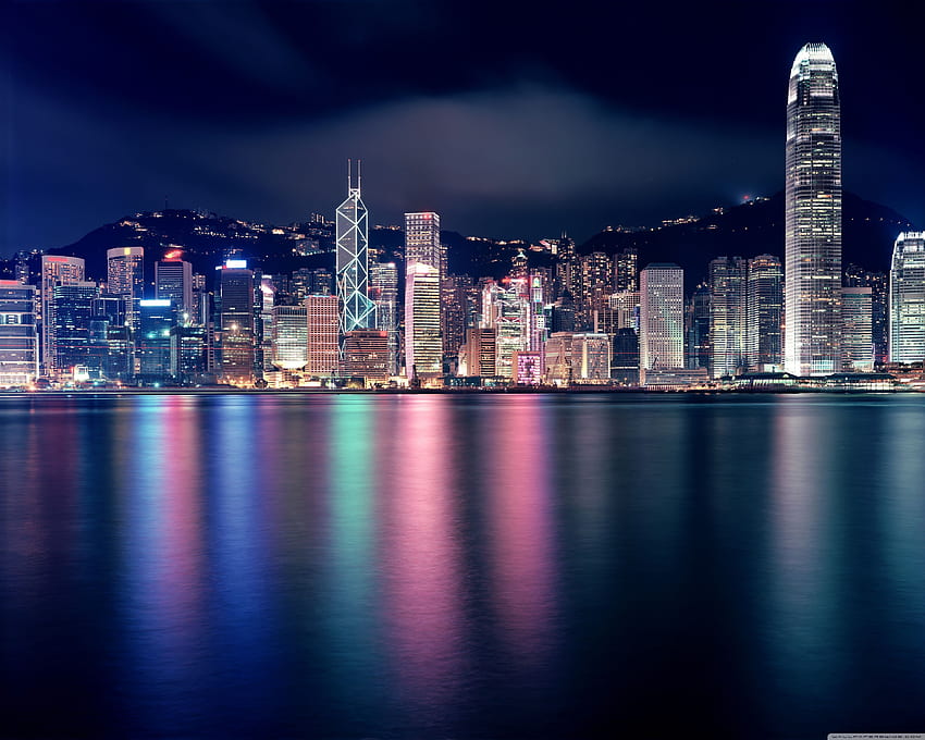 Latar Belakang Pencakar Langit Hong Kong Ultra untuk, Hong Kong Central Wallpaper HD