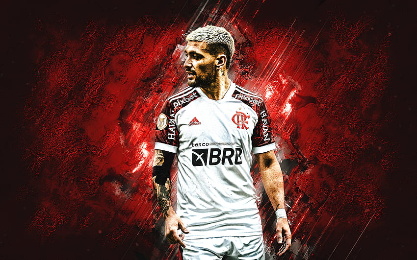 Giorgian De Arrascaeta, Flamengo, calciatore uruguaiano, centrocampista offensivo, pietra rossa, calcio, Serie A, Brasile Sfondo HD