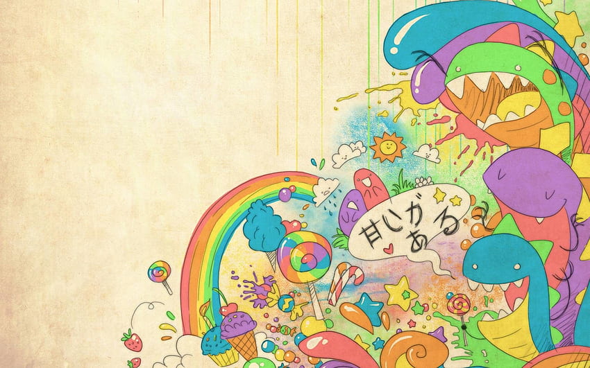 Kawaii Candy, Cute Cartoon Candy HD wallpaper