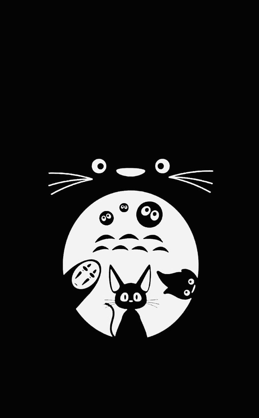 Compartilhamento De Link In 21 Iphone Kawaii Totoro Studio Ghibli Art Black And White Totoro Hd Phone Wallpaper Pxfuel