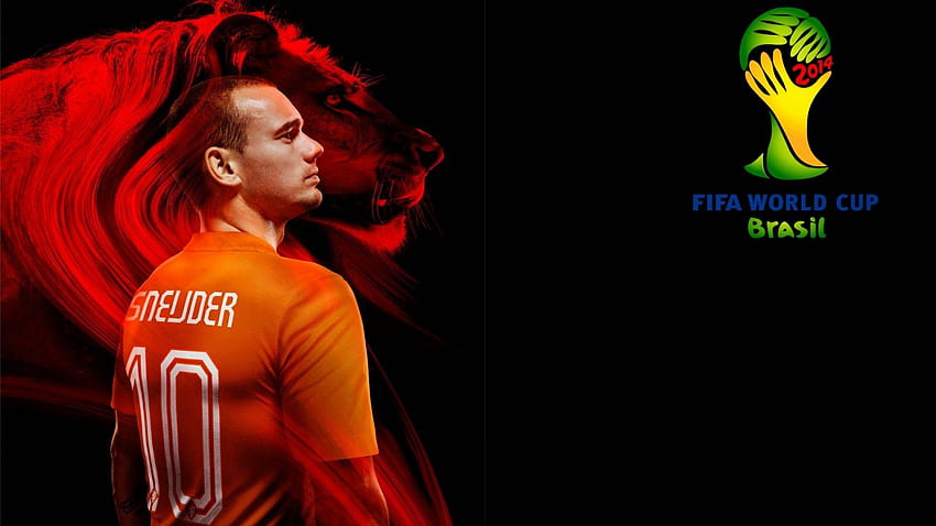 grafía: Wesley Sneijder Equipación de local de la Copa Mundial de Holanda 2014 fondo de pantalla