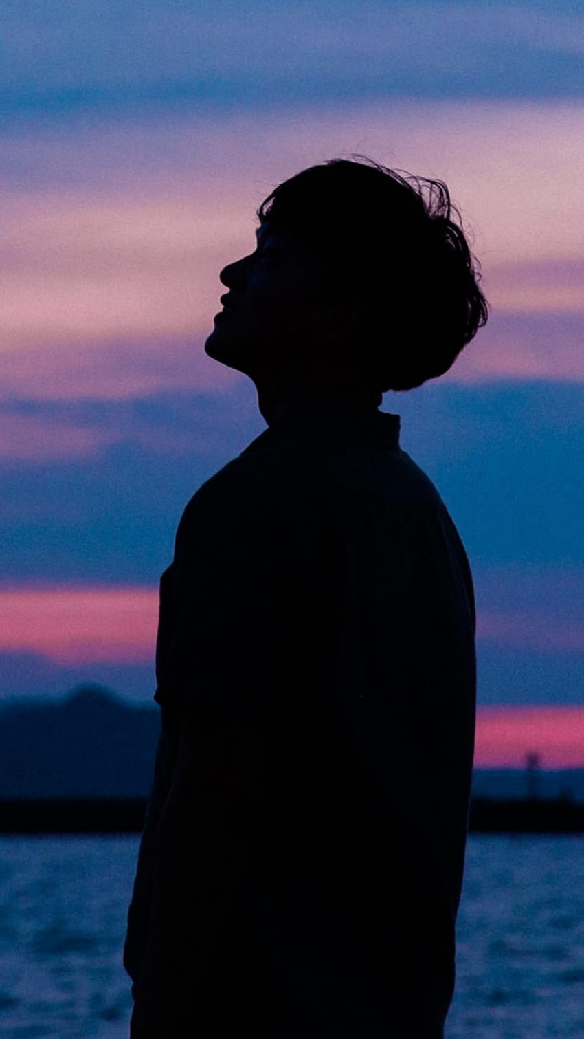 garçon, silhouette, coucher de soleil, ciel PC et Mac, Boy Pic Fond d'écran de téléphone HD