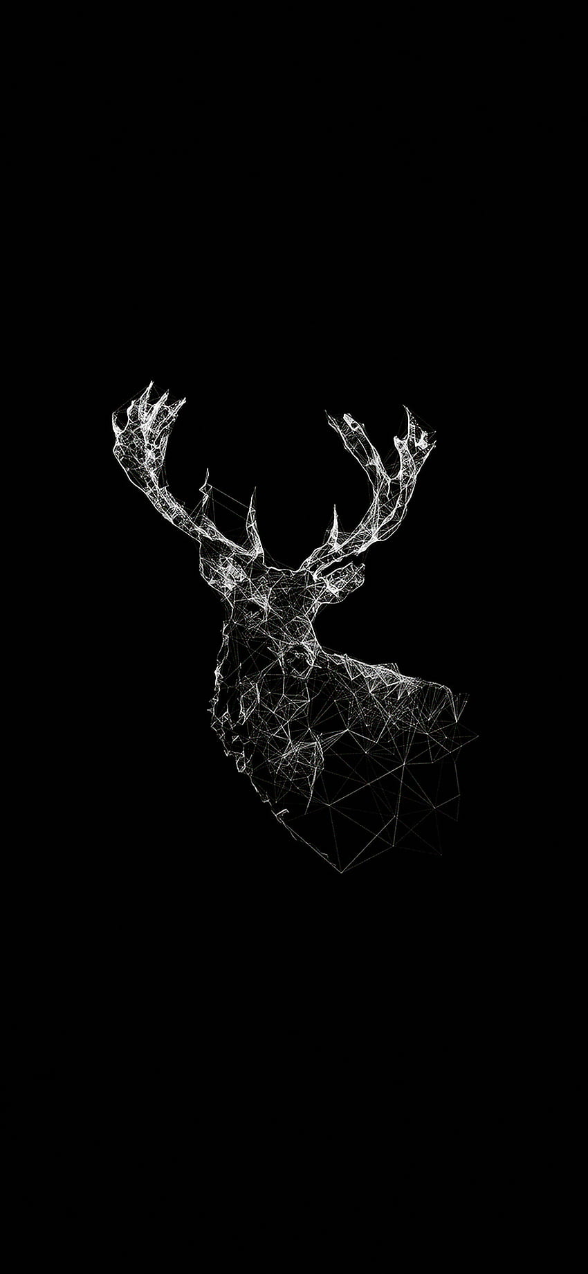 鹿の動物イラスト ダーク、ブラックアニマル HD電話の壁紙