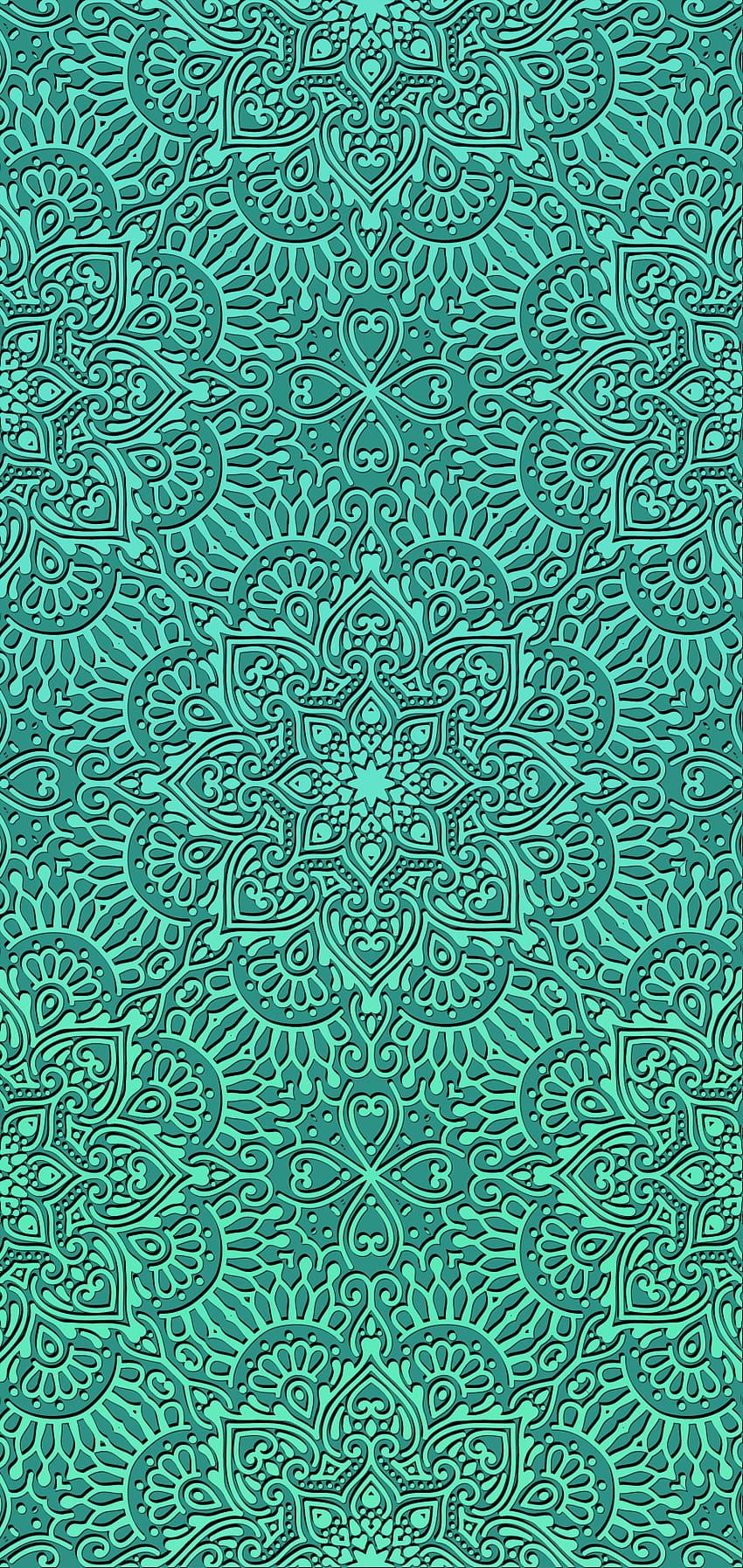 Türkis-Mandala - Für Tech, grünes Mandala HD-Handy-Hintergrundbild