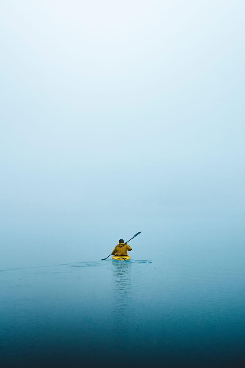Water, Fog, Minimalism, Boat HD phone wallpaper