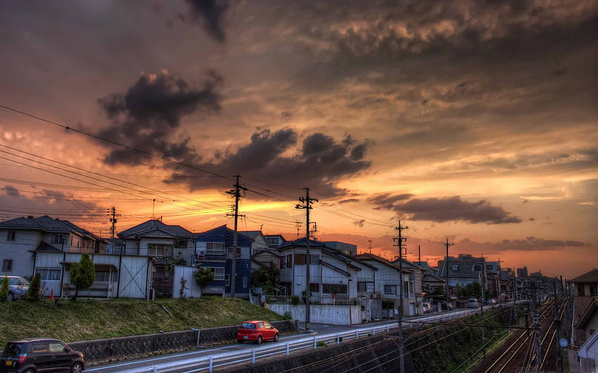 Sunset Okazaki Aichi Prefecture Japan Mac, Japanese Sunset HD wallpaper