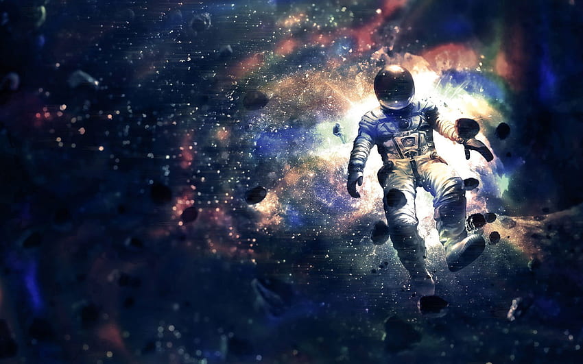Astronauta nello spazio, LSD, droghe, vista frontale, natura • For You For & Mobile, Space Acid Sfondo HD