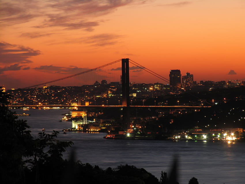 イスタンブールの夜, トルコ, イスタンブール, 夜 高画質の壁紙