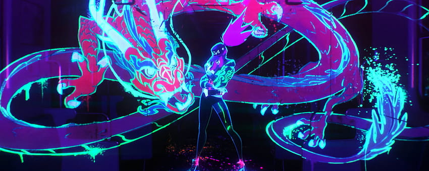 K DA Akali Neon Dragon POP STARS League Of Legends LoL Lol, Neon Dual Monitor HD wallpaper