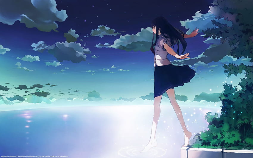 Alone Anime Girl 21322, Anime Girl Alone Light HD wallpaper