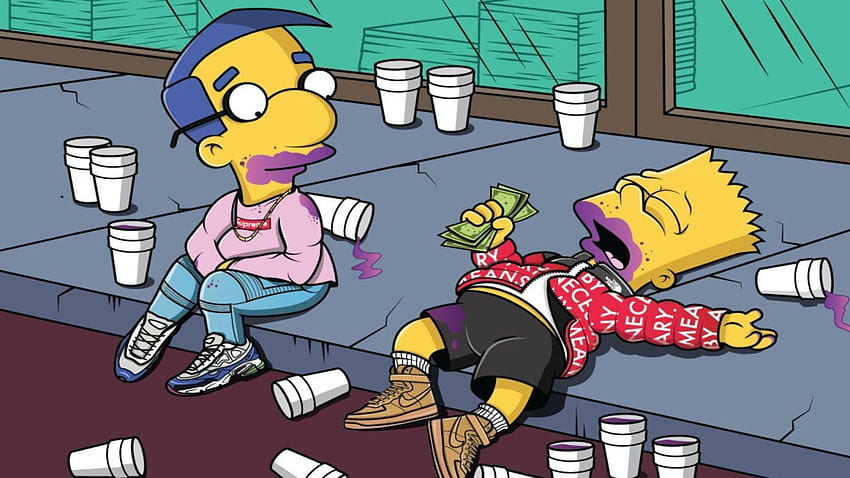 Bart Simpson + Bart에 대해 몰랐던 사실, Bart with Milhouse HD 월페이퍼