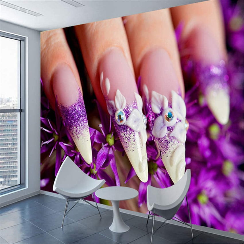 Xbwy 3D Nail Salon for 3 D Living Room Wall Paper Mural Rolls Tv Shop Store Home Decor 120X100Cm: Maison et Cuisine Fond d'écran de téléphone HD
