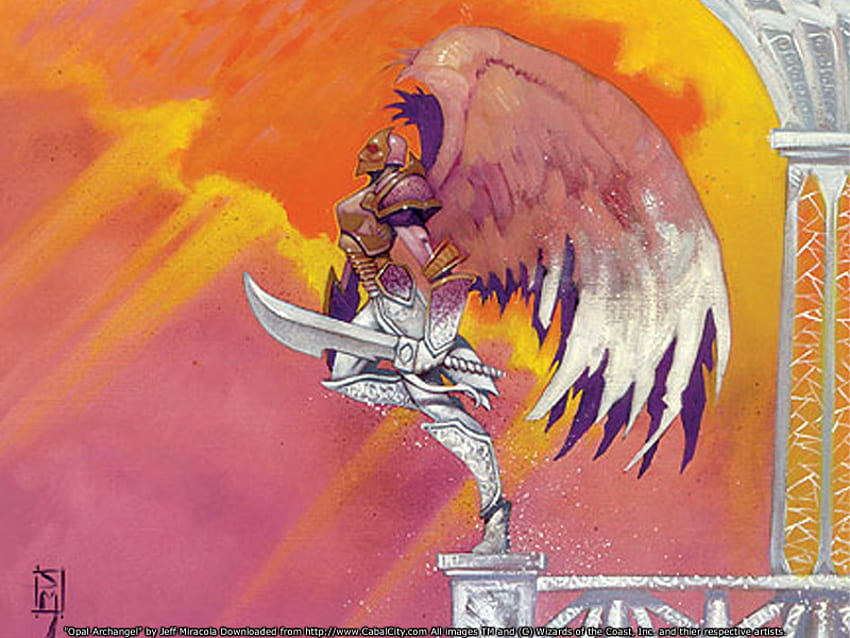 Opal Archangel, opal, sword, pillar, archangel, angel, warrior HD wallpaper