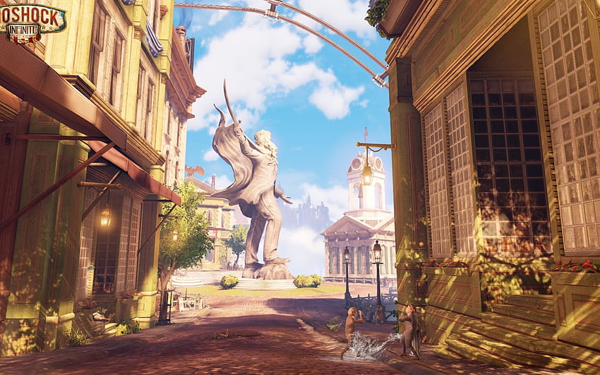 1k bioshock infinite, statues, buildings - Games Background, BioShock Infinite City HD wallpaper
