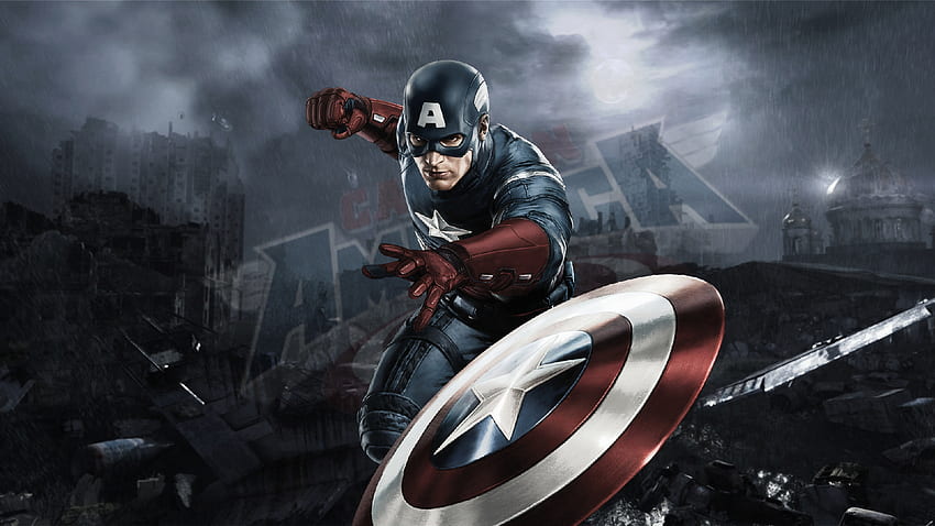 キャプテン・アメリカ、スーパーヒーロー、マーベル、アートワーク 高画質の壁紙