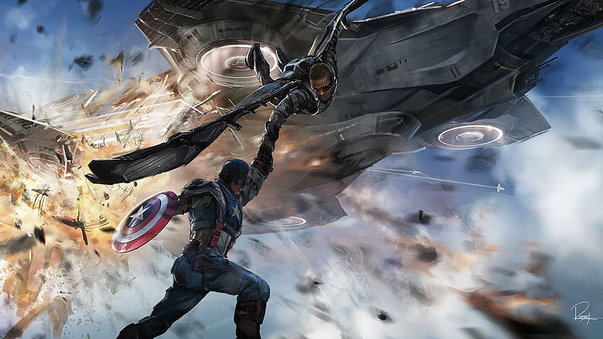 captain, America, Winter, Soldier, Action, Adventure, Sci fi, Superhero, Marvel / and Mobile Background, Marvel Falcon HD wallpaper