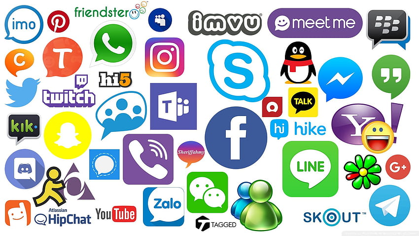 Logotipos de redes sociais e mensageiros ❤ papel de parede HD