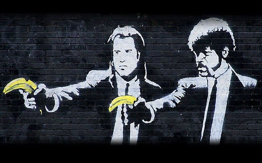 Заглавие Artistic Pulp Fiction Street Art - Banksy Pulp Fiction - - HD тапет