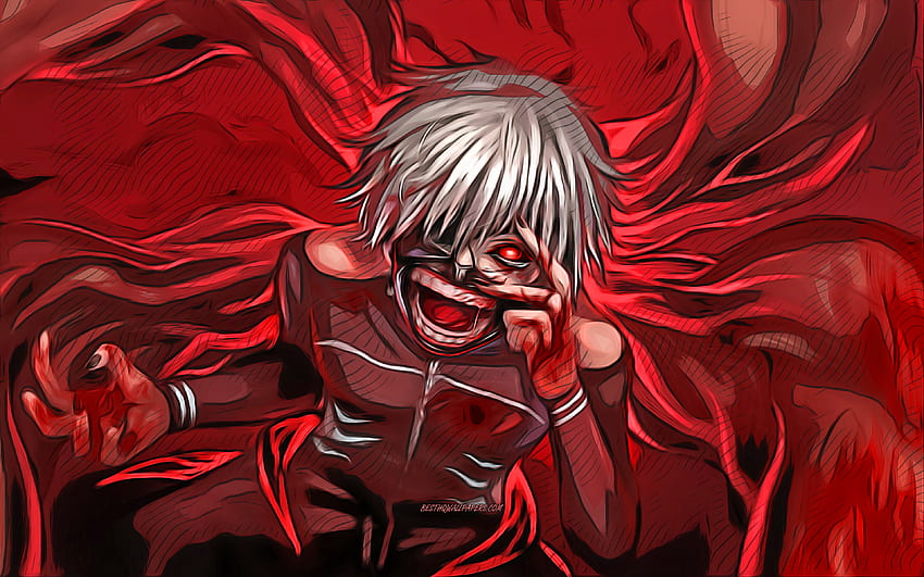 Ken Kaneki, artwork, Tokyo Ghoul characters, manga, protagonist, Tokyo Ghoul,  HD wallpaper