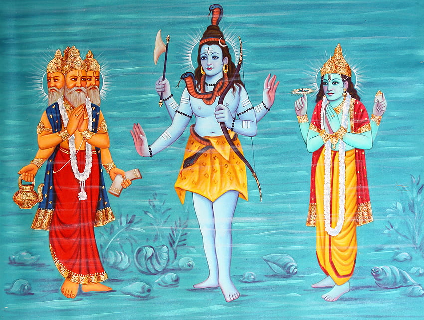 Brahma Vishnu Mahesh, Brahma Vishnu Shiva HD wallpaper