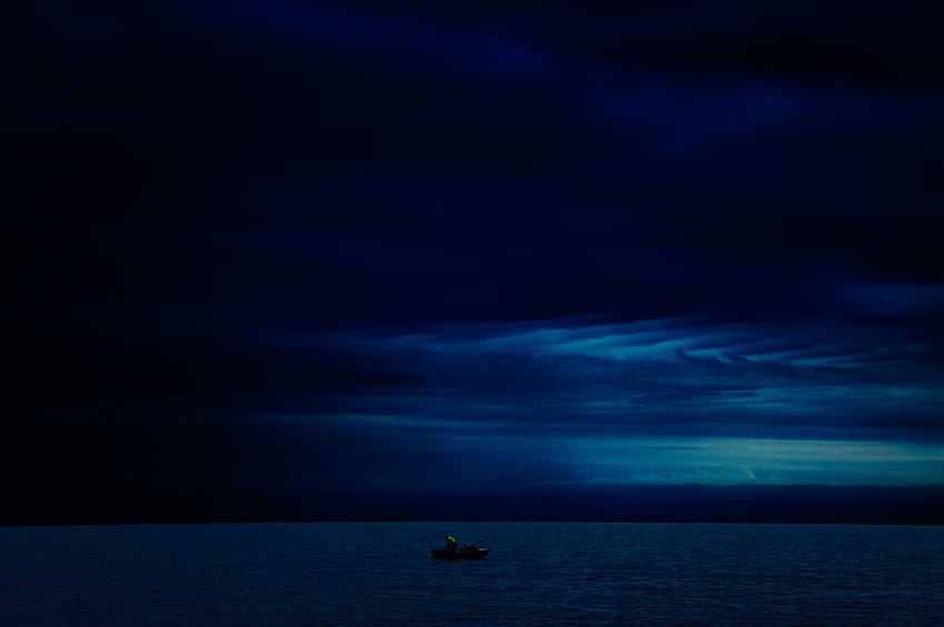 밤, 수평선, 어둠, 보트 HD 월페이퍼