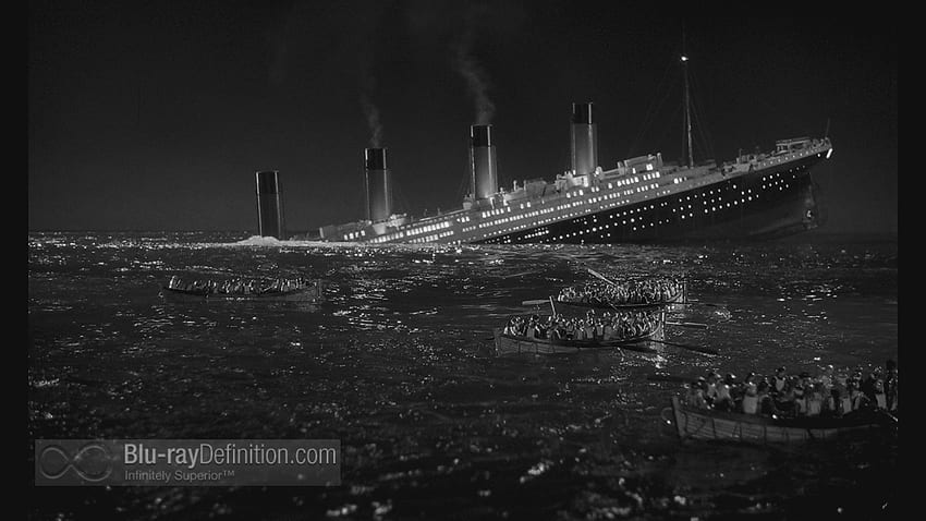 Tło statku Titanic, czarno-biały statek Tapeta HD