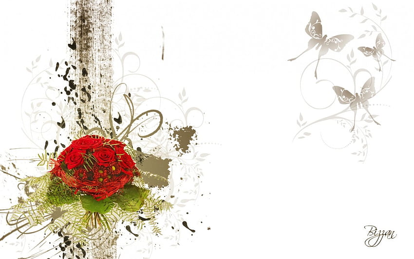 Bunga kolase, bunga, mawar Wallpaper HD
