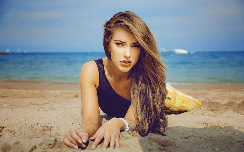 Beauty, model, hair, beach HD wallpaper Beauty, model, hair, beach HD wallpaper