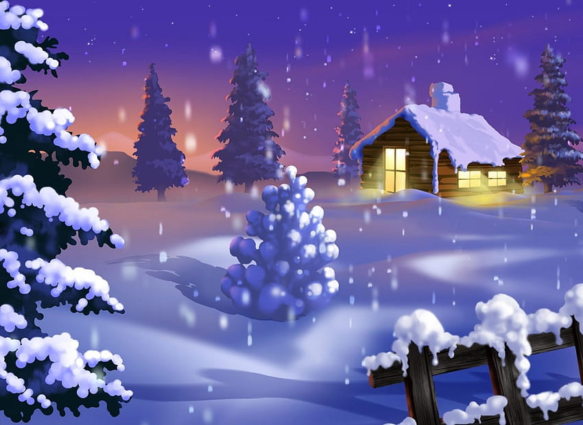 illustration of a winter christmas scene landscape for a banner or wallpaper  Stock Illustration  Adobe Stock