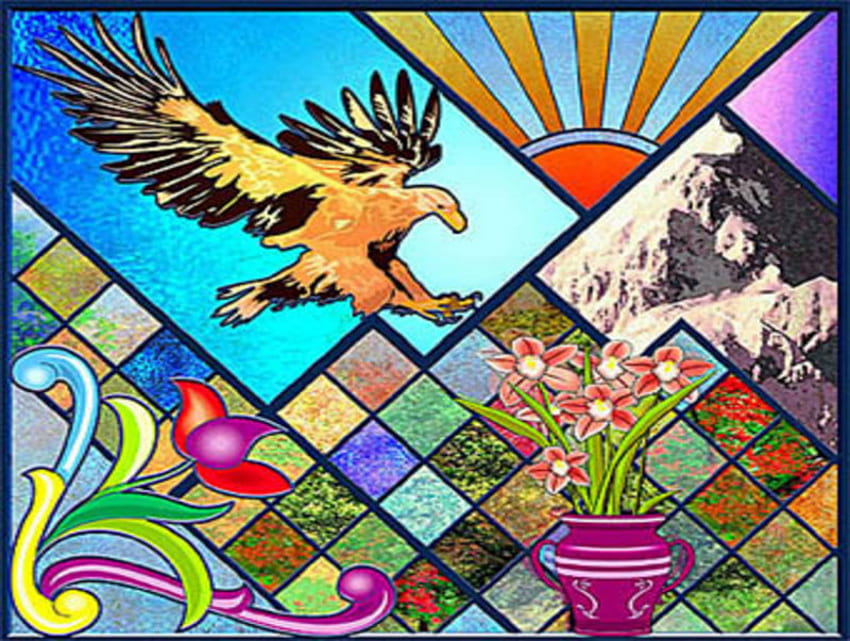 Stained Glass...., the, has, eagle, landed HD wallpaper