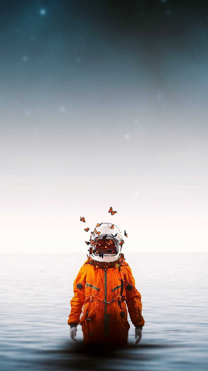 宇宙飛行士 宇宙服 Schmetterlinge iPhone . 蝶のiphone、宇宙飛行士、iPhoneの風景、海の宇宙飛行士 HD電話の壁紙