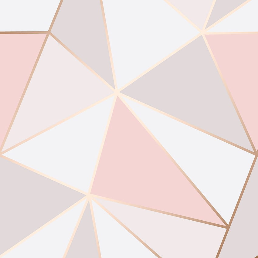 Apex Geometric Pink and Rose Gold Metallic Geo, Red and Gold Geometric HD phone wallpaper
