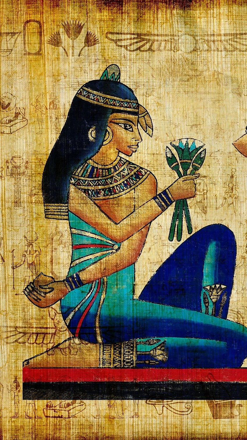 Брюнетка, Момиче, Древен, Египет, Рисуване Iphone 8 7 6s 6 For Parallax Background HD тапет за телефон