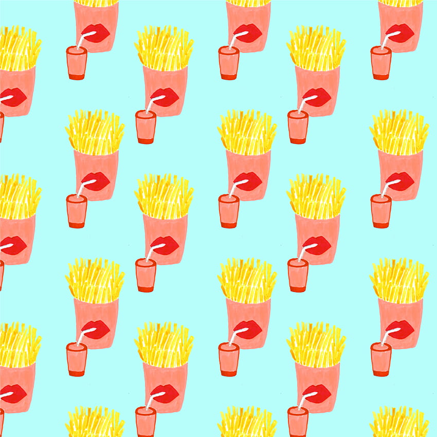 French Fries and Soda Pop Pattern Premium Roll Gift Wrap Wrapping Paper, Cute French Fries HD phone wallpaper