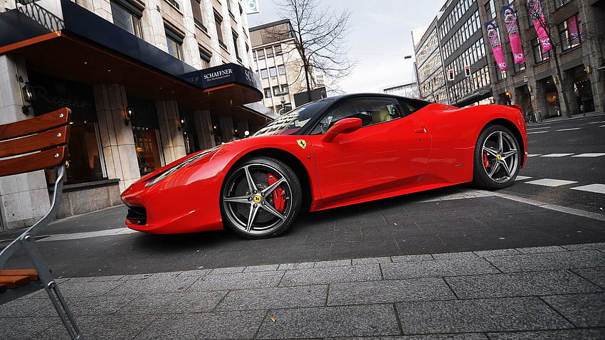Ferrari, Cars, Street, Parking, Ferrari 458 Italia HD wallpaper