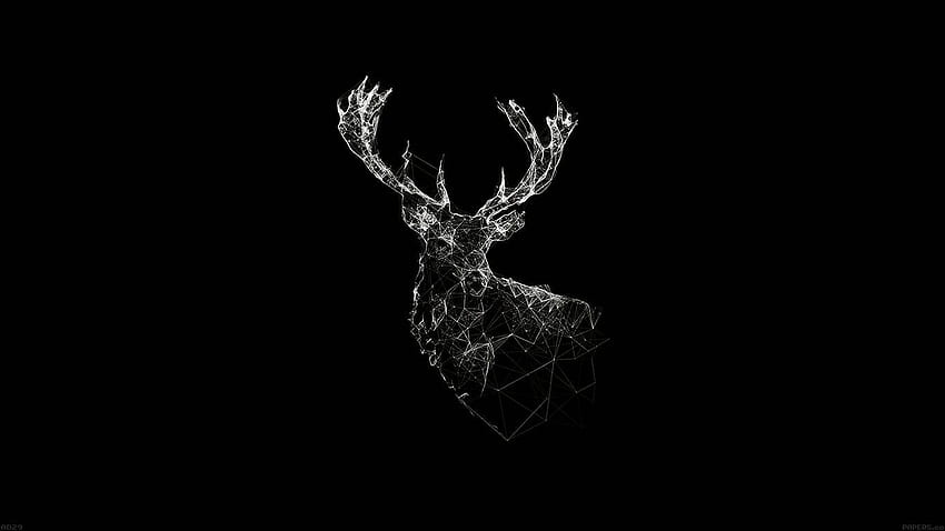 Cerf Animal Illust Sombre In 2021. Black, Computer , Macbook, Black and White Animal Computer HD wallpaper