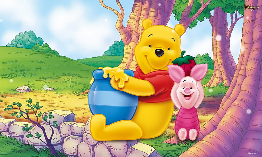 Winnie The Pooh And Piglet Disney Cartoon Honey Pot, Cute Disney Cartoon HD wallpaper