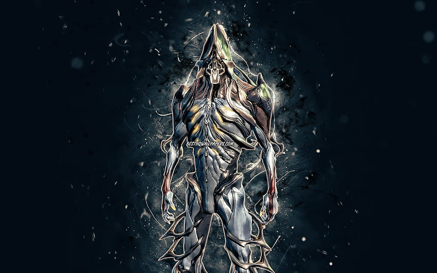 Nekros,, lampu neon biru, Warframe, RPG, karakter Warframe, Nekros Build, Warframe Builds, Nekros Warframe dengan resolusi . Kualitas tinggi Wallpaper HD