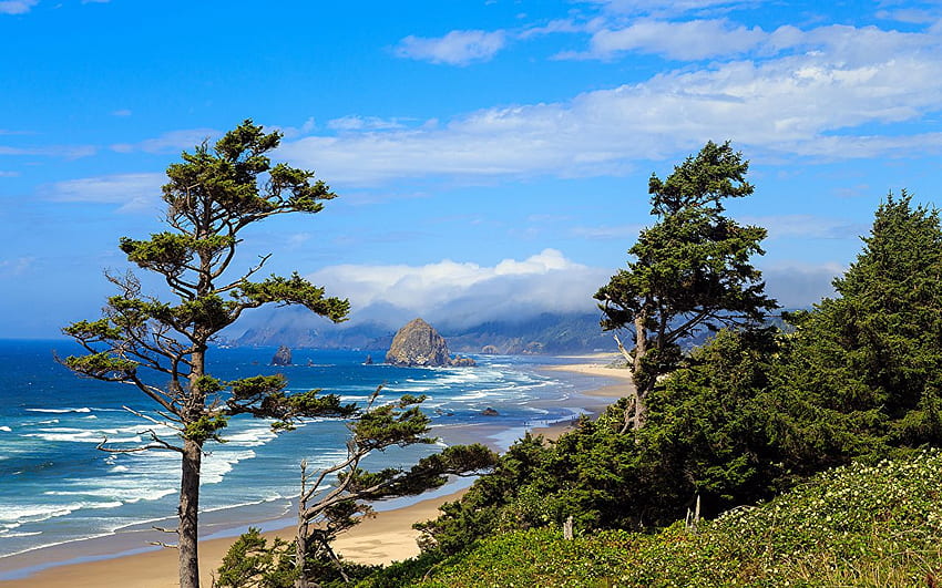 USA Heuhaufen Rock, Cannon Beach, Cannon Beach, Oregon HD-Hintergrundbild