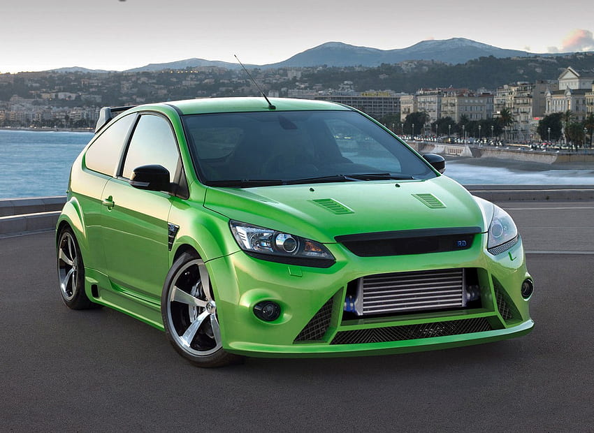 Ford Focus , tuning, focus, ford, car, green HD wallpaper