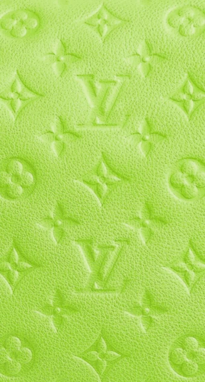 Louis Vuitton green logo, , green neon lights, creative, green abstract  background, HD wallpaper