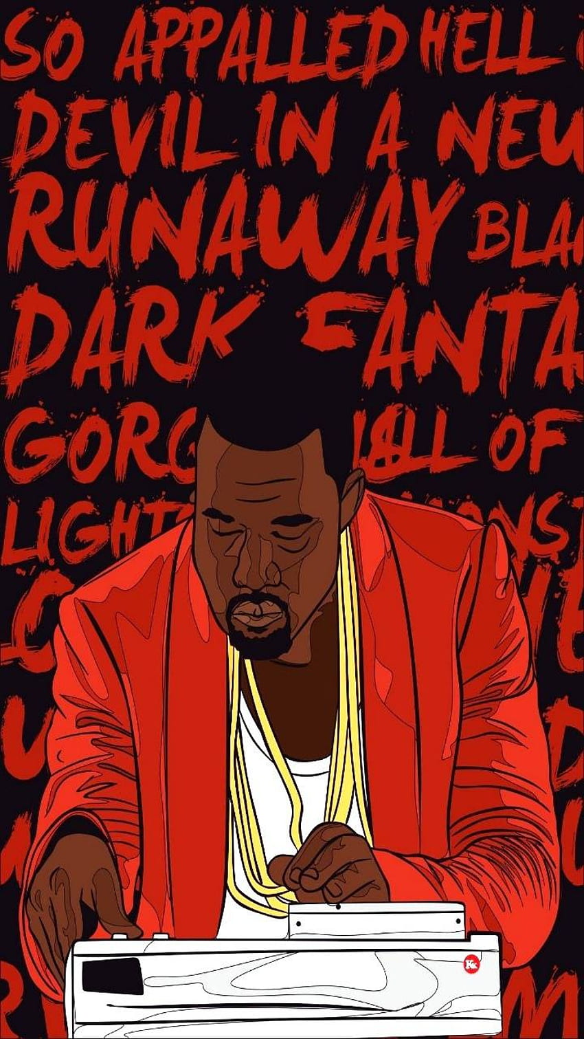 Kanye West MBDTF, Kanye West Cartoon HD phone wallpaper