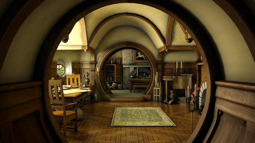 The Hobbit lord rings lotr architecture house room building fantasy interior design | | 31018 | UP HD wallpaper