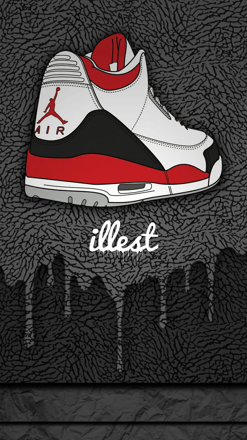 Jordan 3, czerwone buty Jordan Tapeta na telefon HD