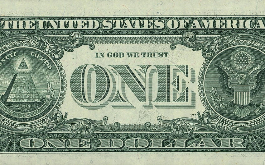 Uang Kertas 1 Dolar AS, Hijau, Makro, Kehidupan, Mata • Untuk Anda, Satu Dolar Wallpaper HD