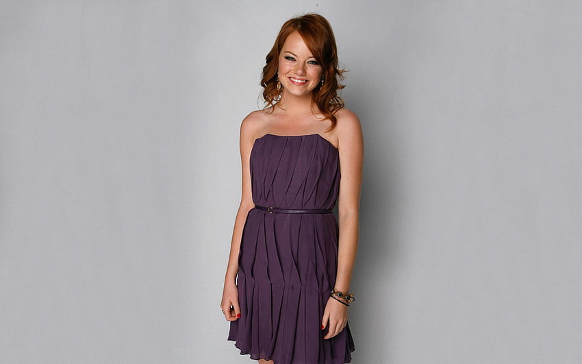 Emma Stone Purple Dress . Emma Stone Purple Dress stock HD wallpaper