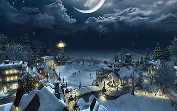 Anime Christmas Scenery Wallpapers  Wallpaper Cave