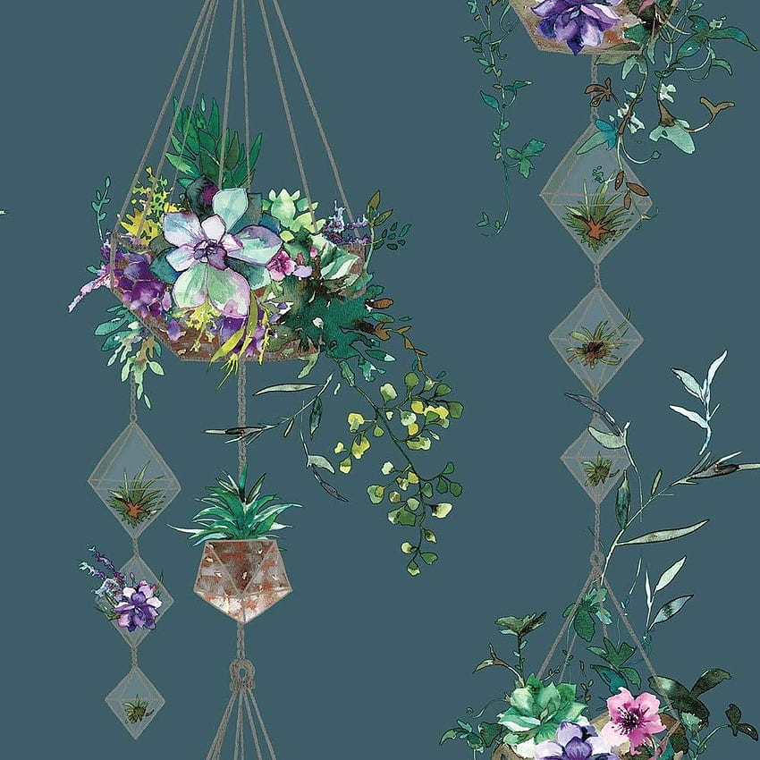 Holden Decor Glasshouse Terrarium Teal 90182 - Hanging Baskets: .uk: DIY & Tools HD phone wallpaper